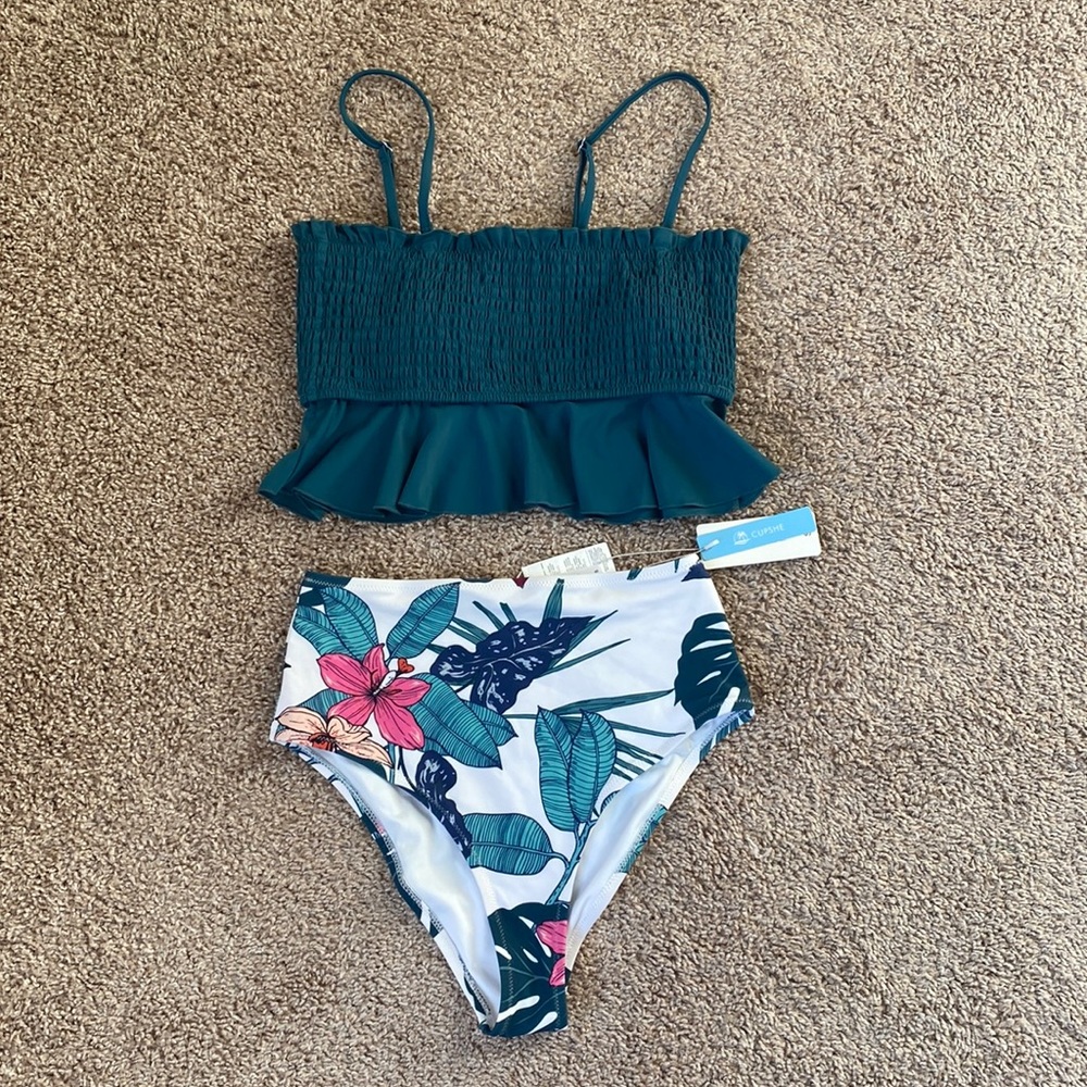 CUPSHE High Waisted Bathing Suit